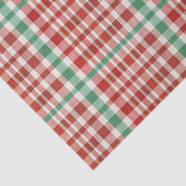 Festive Retro Red Green Textured Plaid  Seidenpapier (Ausschnitt)
