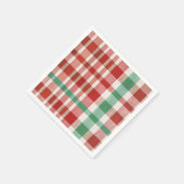 Festive Retro Red Green Textured Plaid  Serviette (Ecke)
