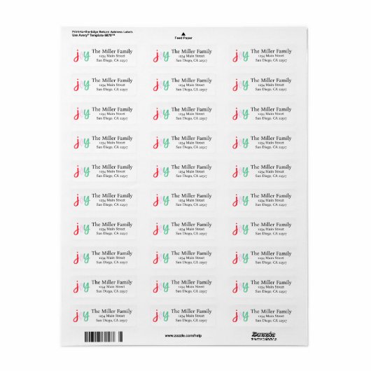 Festive return address labels (Vorne)