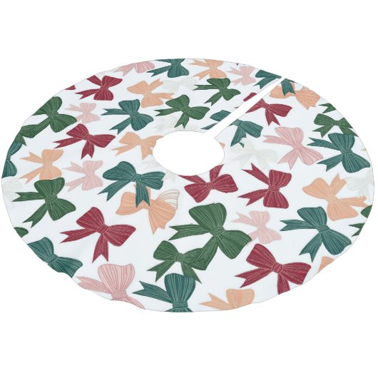 Festive Ribbon Charm Polyester Weihnachtsbaumdecke (Schrägansicht)