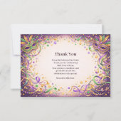 Festive Ribbon Mask Mardi Gras Masquerade Dankeskarte (Vorderseite)