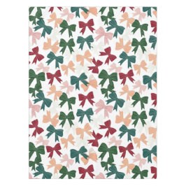 Festive Ribbon Parade – Multicolor Bows on White Tischdecke