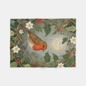 Festive Robin und Holly Fleecedecke (Vorderseite (Horizontal))