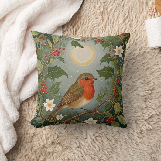 Festive Robin und Holly Kissen (Decke)