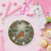 Festive Robin und Holly Pappteller (Party)