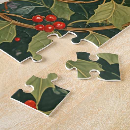 Festive Robin und Holly Puzzle (Seite)