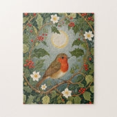 Festive Robin und Holly Puzzle (Vertikal)