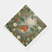 Festive Robin und Holly Serviette (Ecke)