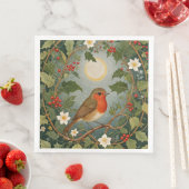 Festive Robin und Holly Serviette (Beispiel)