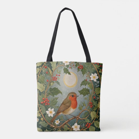 Festive Robin und Holly Tasche (Rückseite)