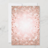 Festive Rose Gold Glitzer Elegante Winterhochzeit Einladung (Rückseite)
