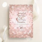 Festive Rose Gold Glitzer Elegante Winterhochzeit Einladung
