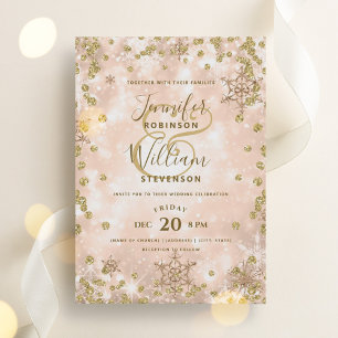Festive Rose Goldene SPARKLE Einladung