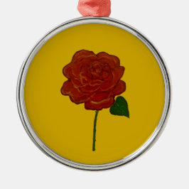 Festive Rose Hand Painting  Ornament Aus Metall