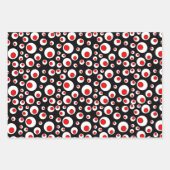 Festive Rot in weißen Kreisen Abstraktes Design Geschenkpapier Set (Vorderseite)