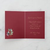 Festive Rote Blüte Frohe Weihnachtskarte Dankeskarte (Innenseite)