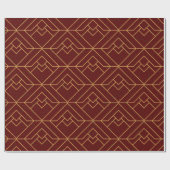Festive Rote Moderne Art Deco Gold Muster 113 Geschenkpapier (Flach)