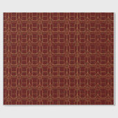 Festive Rote Moderne Art Deco Gold Muster 11 Geschenkpapier (Flach)