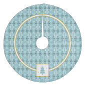 Festive Royal Botanical Robin's Egg Blue Emblem Fleece Weihnachtsbaumdecke (Vorderseite)