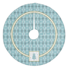 Festive Royal Botanical Robin's Egg Blue Emblem Fleece Weihnachtsbaumdecke