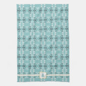 Festive Royal Botanical Robin's Egg Blue Emblem Geschirrtuch (Vertikal)