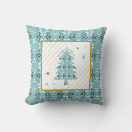 Festive Royal Botanical Robin's Egg Blue Emblem Kissen
