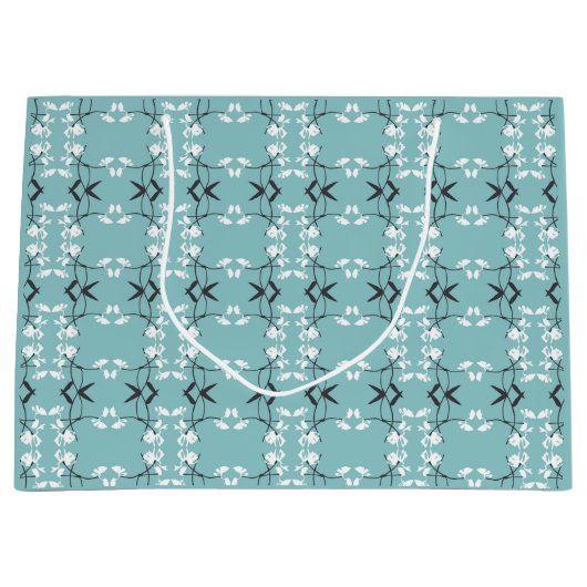 Festive Royal Botanical Robin's Egg Blue Große Geschenktüte (Vorderseite)