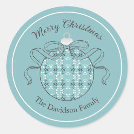 Festive Royal Botanical Robin's Egg Blue Runder Aufkleber