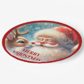 Festive Rudolph Red Nose Funny Christmas Plates Pappteller (Schrägansicht)