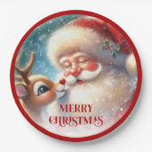 Festive Rudolph Red Nose Funny Christmas Plates Pappteller (Vorderseite)