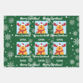 Festive Rudolph Reindeer Snow Personalized Xmas Geschenkpapier Set (Vorderseite)