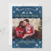 Festive Rustic Tartan Christmas Photo Einladung (Vorderseite)