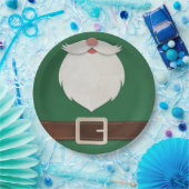 Festive Santa Beard & Belt Holiday Paper Plates Pappteller (Party)