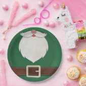 Festive Santa Beard & Belt Holiday Paper Plates Pappteller (Party)