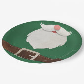 Festive Santa Beard & Belt Holiday Paper Plates Pappteller (Schrägansicht)