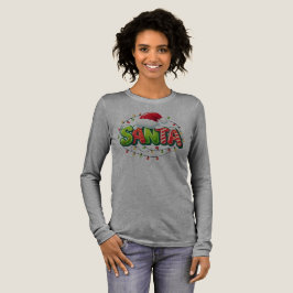 Festive "SANTA" Christmas Lights Tri-Blend Shirt