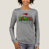 Festive "SANTA" Christmas Lights Tri-Blend Shirt (Vorderseite)