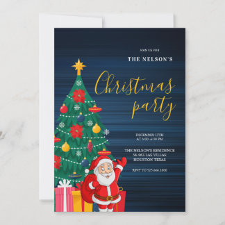 Festive Santa Christmas Party Invitation | Holiday Einladung