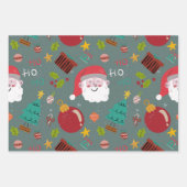 Festive Santa Christmas Wrapping Paper Geschenkpapier Set (Vorderseite 3)