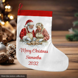 Festive Santa Claus Classic Red White Stocking Großer Weihnachtsstrumpf