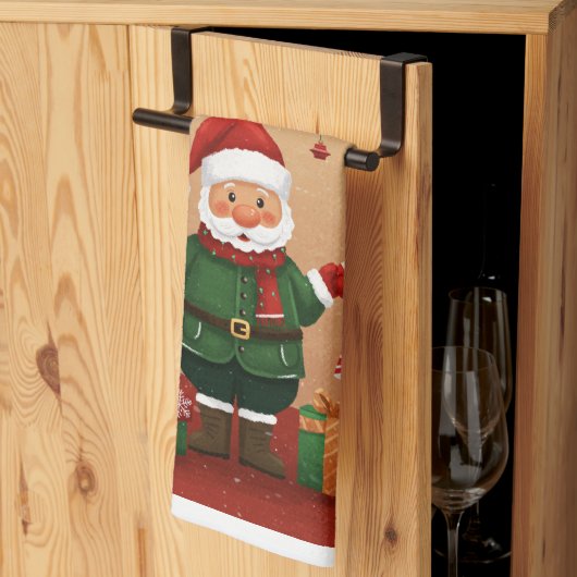 Festive Santa & Gifts Christmas Kitchen Towel Geschirrtuch (Drittel gefaltet)