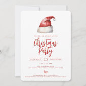 Festive Santa Hat Christmas Party Einladung (Vorderseite)