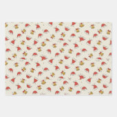 Festive Santa Hat & Jingle Bell Pattern Geschenkpapier Set (Vorderseite 3)