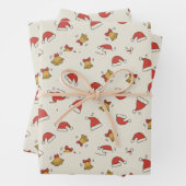 Festive Santa Hat & Jingle Bell Pattern Geschenkpapier Set (Beispiel)