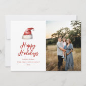 Festive Santa Hat Photo Feiertagskarte (Vorderseite)