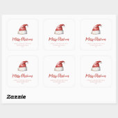 Festive Santa Hat Quadratischer Aufkleber (Blatt)