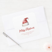 Festive Santa Hat Quadratischer Aufkleber (Umschlag)