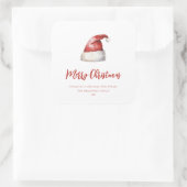 Festive Santa Hat Quadratischer Aufkleber (Tasche)