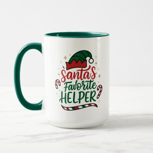 Festive Santa Helper Christmas Combo Mug Tasse (Links)