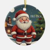 Festive Santa Ho Ho Merry Christmas Ornament (Vorne)